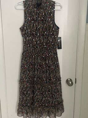 Sleeveless Tiered Midi Dress in Black Multi by Sam and Jess
